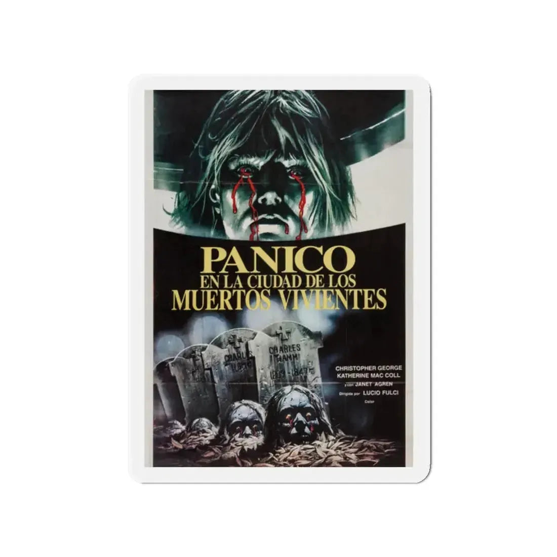 CITY OF THE LIVING DEAD (ARGENTINA) 1980 Movie Poster - Refrigerator Magnet 2 Inch - The Sticker Space