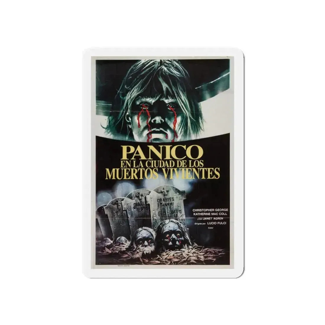CITY OF THE LIVING DEAD (ARGENTINA) 1980 Movie Poster - Refrigerator Magnet 5 Inch - The Sticker Space