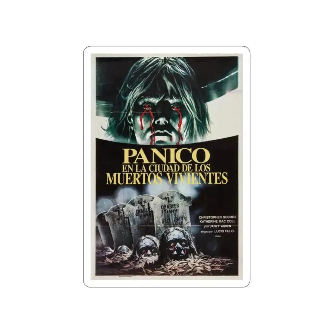 CITY OF THE LIVING DEAD (ARGENTINA) 1980 Movie Poster STICKER Vinyl Die-Cut Decal 2 Inch - The Sticker Space
