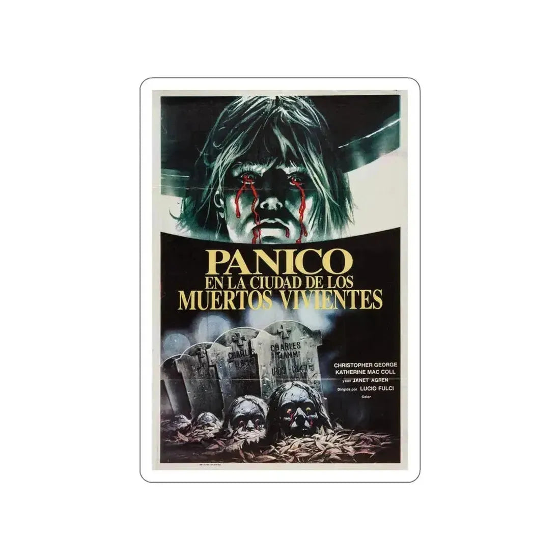 CITY OF THE LIVING DEAD (ARGENTINA) 1980 Movie Poster STICKER Vinyl Die-Cut Decal 5 Inch - The Sticker Space