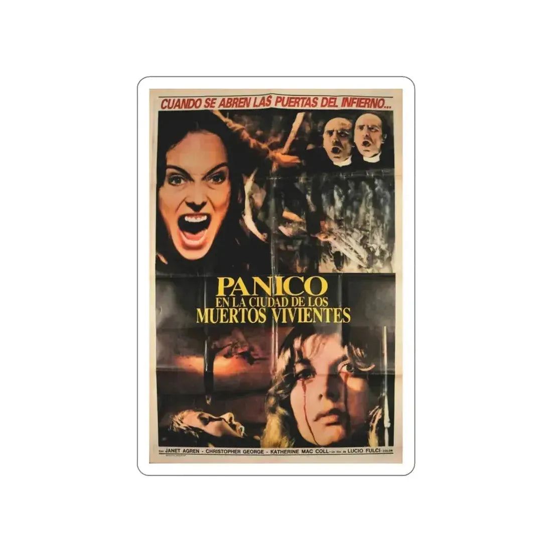 CITY OF THE LIVING DEAD (ARGENTINA) 2 1980 Movie Poster STICKER Vinyl Die-Cut Decal - The Sticker Space