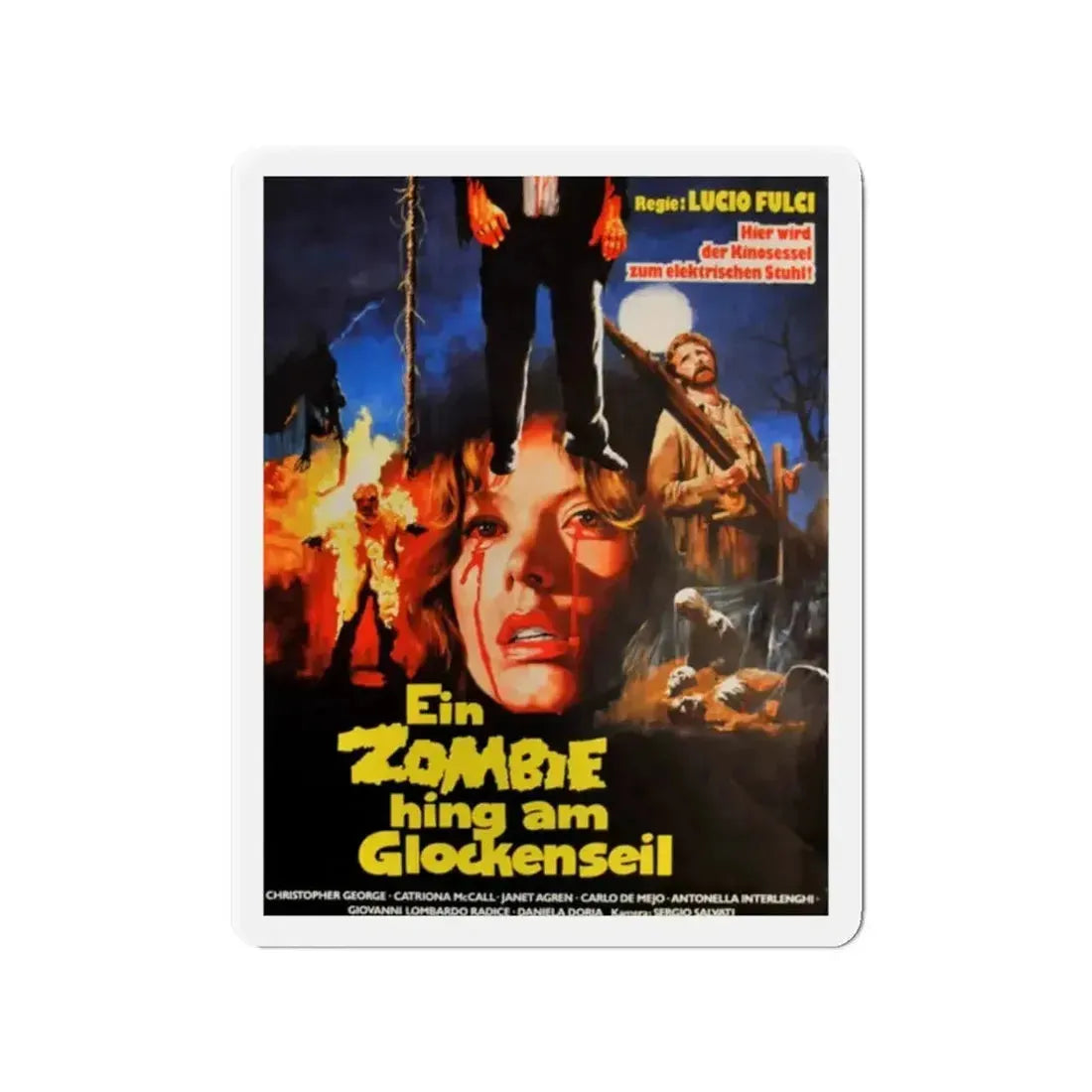 CITY OF THE LIVING DEAD (GERMAN) 1980 Movie Poster - Refrigerator Magnet - The Sticker Space