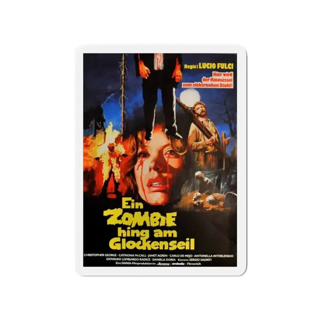 CITY OF THE LIVING DEAD (GERMAN) 1980 Movie Poster - Refrigerator Magnet - The Sticker Space