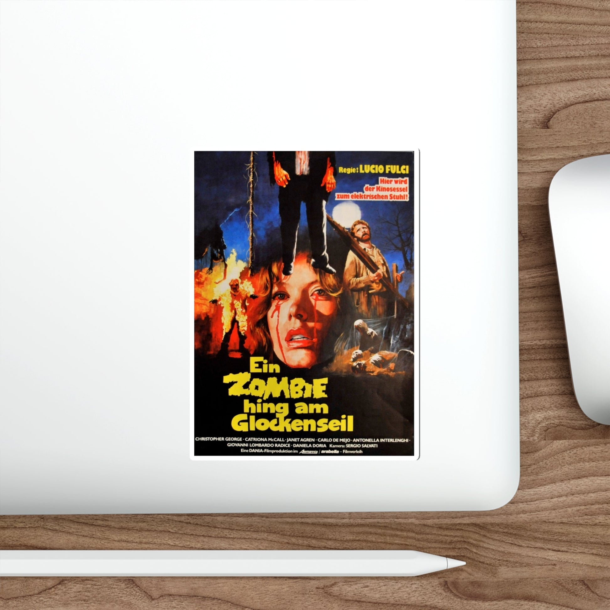 CITY OF THE LIVING DEAD (GERMAN) 1980 Movie Poster STICKER Vinyl Die-Cut Decal-The Sticker Space