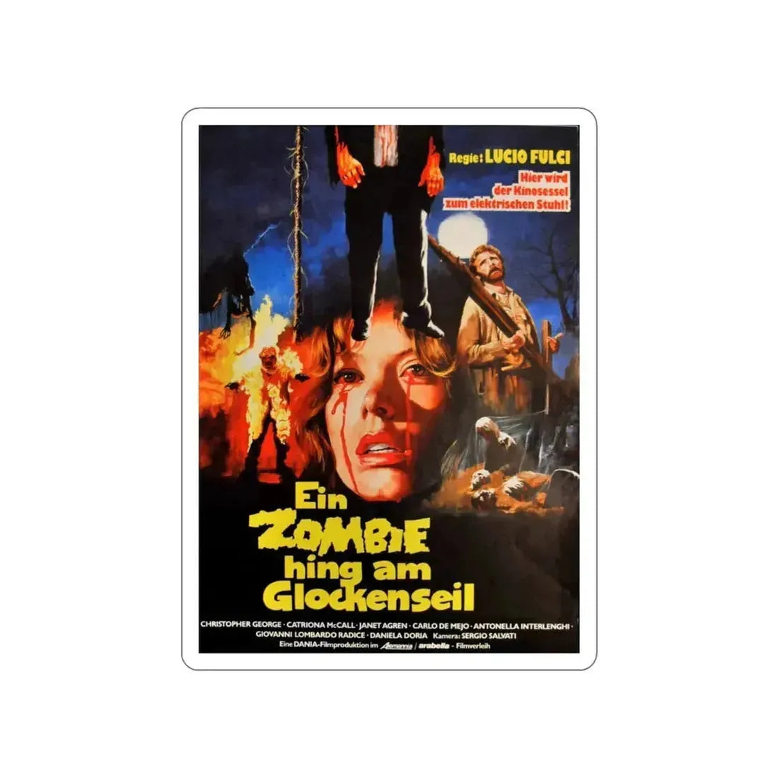 CITY OF THE LIVING DEAD (GERMAN) 1980 Movie Poster STICKER Vinyl Die-Cut Decal 5 Inch - The Sticker Space