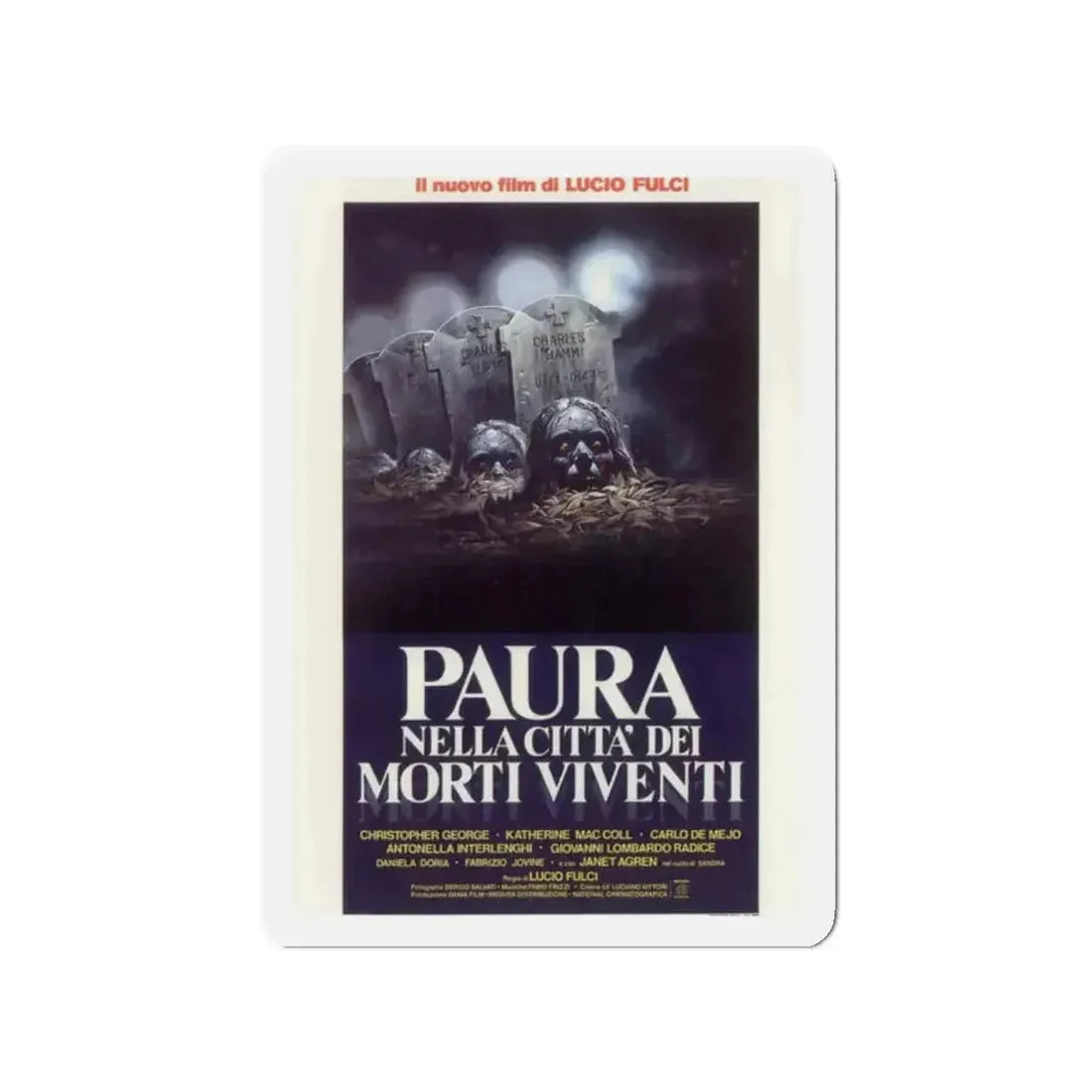 CITY OF THE LIVING DEAD (ITALIAN) 1980 Movie Poster - Refrigerator Magnet - The Sticker Space