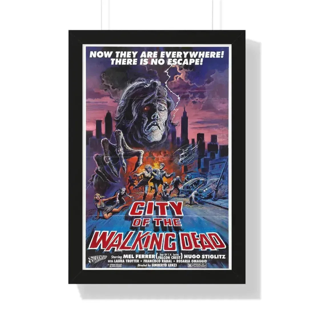 CITY OF THE WALKING DEAD (NIGHTMARE CITY) 1980 - Framed Movie Poster 16″ x 24″ Black - The Sticker Space