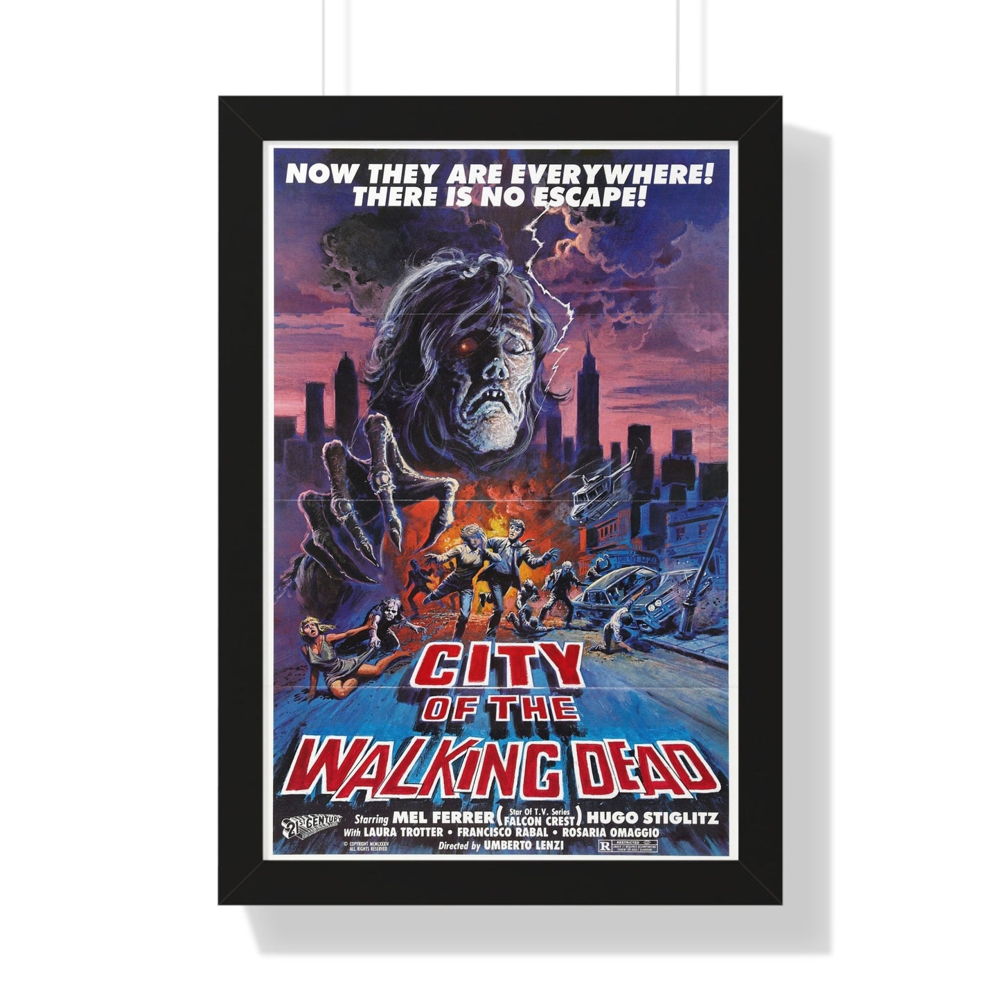 CITY OF THE WALKING DEAD (NIGHTMARE CITY) 1980 - Framed Movie Poster-16″ x 24″-The Sticker Space