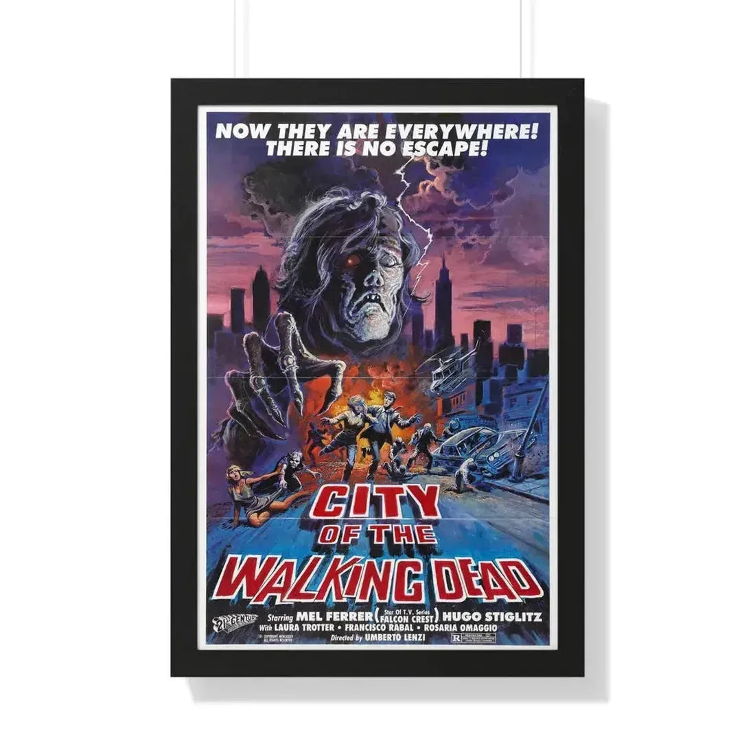 CITY OF THE WALKING DEAD (NIGHTMARE CITY) 1980 - Framed Movie Poster 20" x 30" Black - The Sticker Space