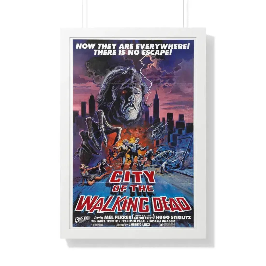 CITY OF THE WALKING DEAD (NIGHTMARE CITY) 1980 - Framed Movie Poster 20" x 30" White - The Sticker Space