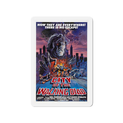 CITY OF THE WALKING DEAD (NIGHTMARE CITY) 1980 Movie Poster - Die-Cut Magnet-3" x 3"-The Sticker Space