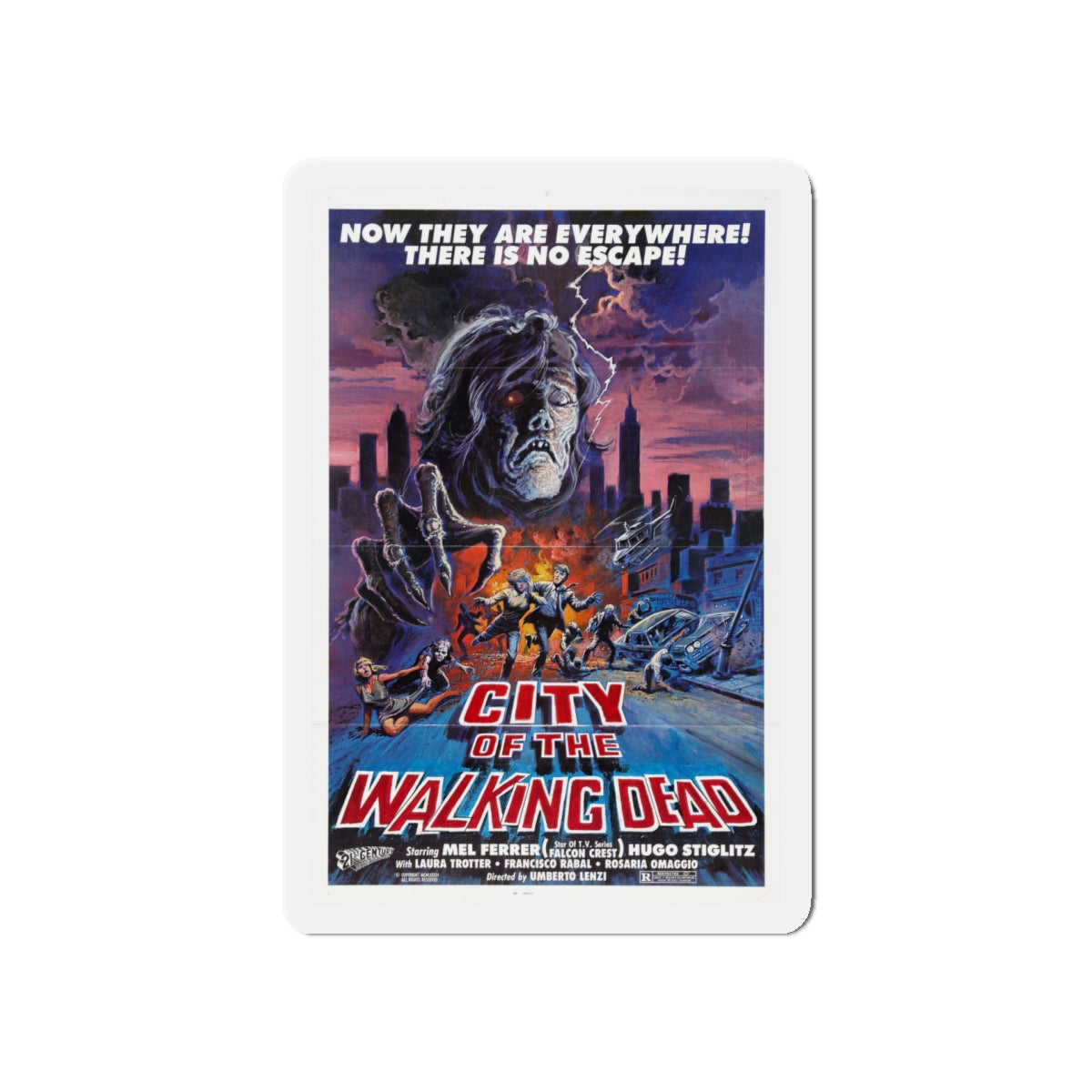 CITY OF THE WALKING DEAD (NIGHTMARE CITY) 1980 Movie Poster - Die-Cut Magnet-5" x 5"-The Sticker Space