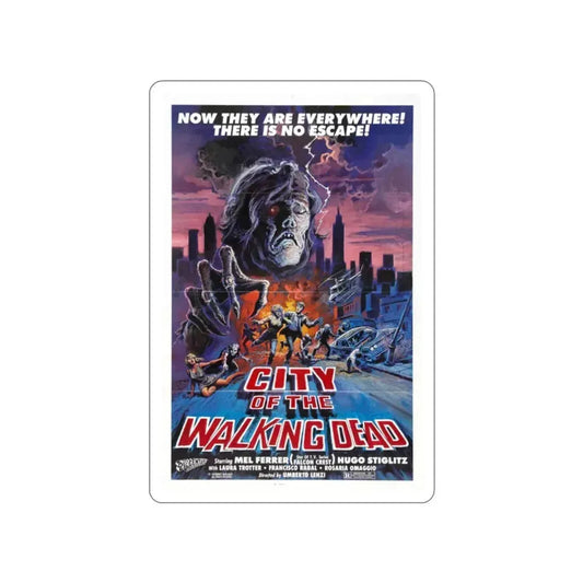 CITY OF THE WALKING DEAD (NIGHTMARE CITY) 1980 Movie Poster STICKER Vinyl Die-Cut Decal 2 Inch - The Sticker Space
