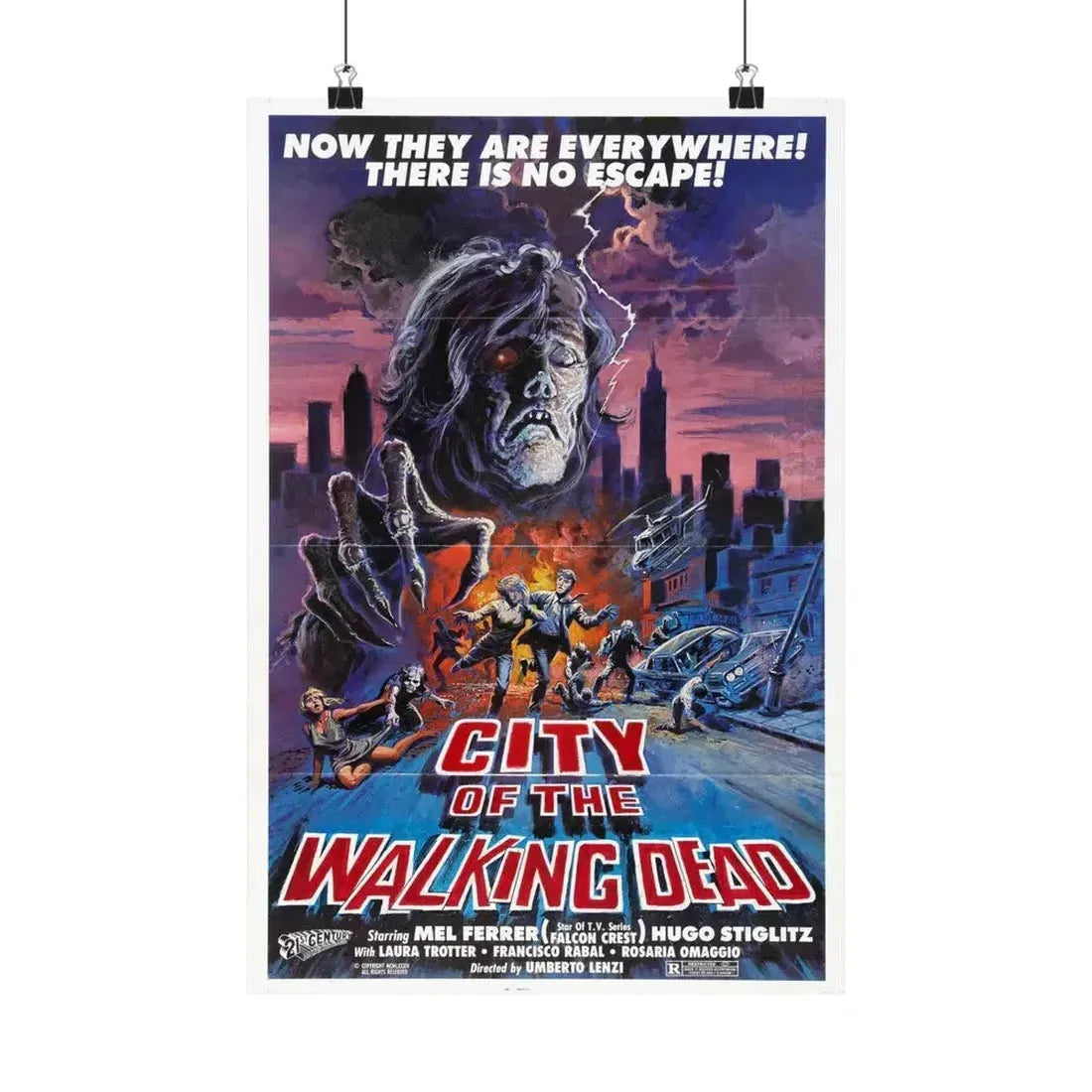 CITY OF THE WALKING DEAD (NIGHTMARE CITY) 1980 - Paper Movie Poster 12″ x 18″ Matte - The Sticker Space
