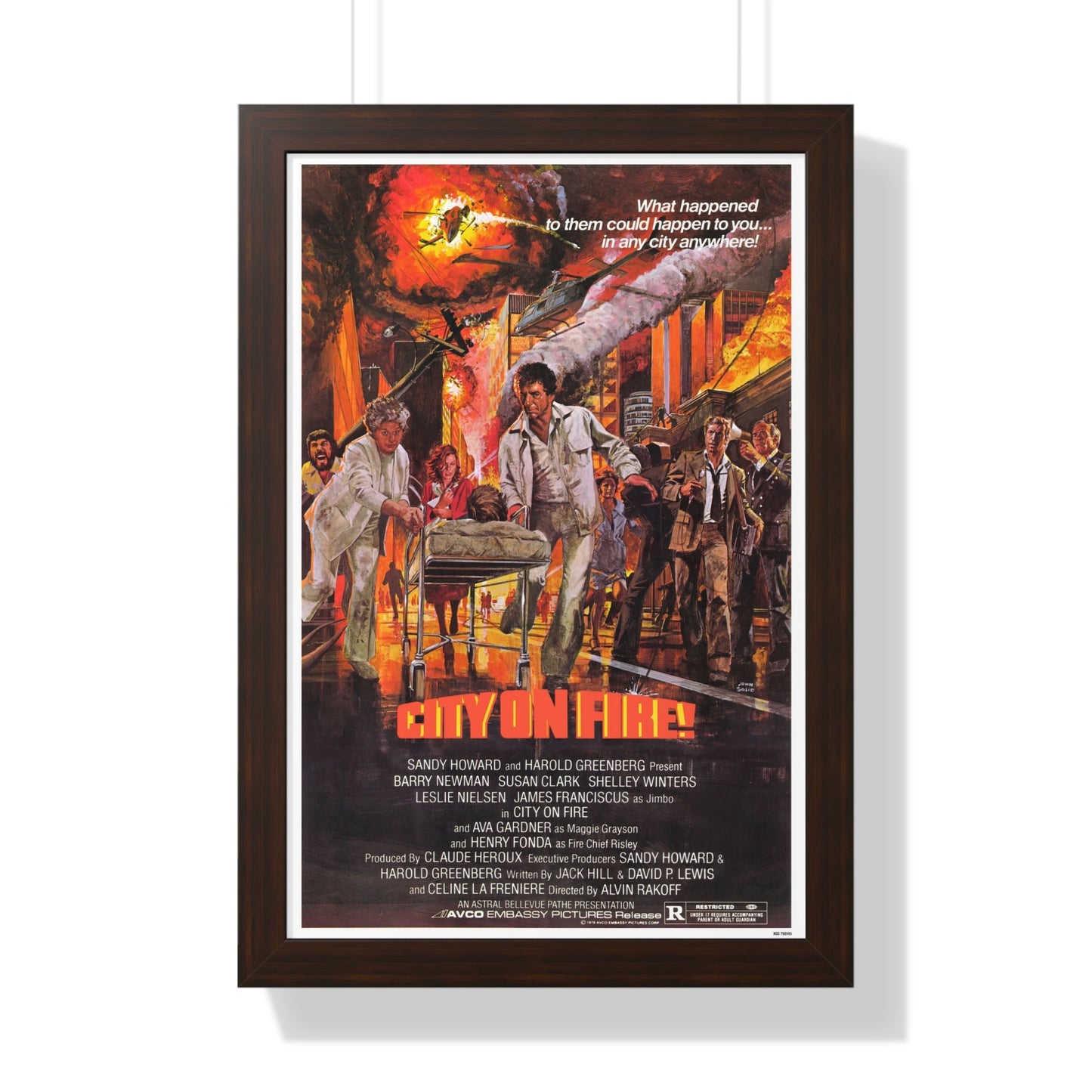 CITY ON FIRE 1979 - Framed Movie Poster-16″ x 24″-The Sticker Space