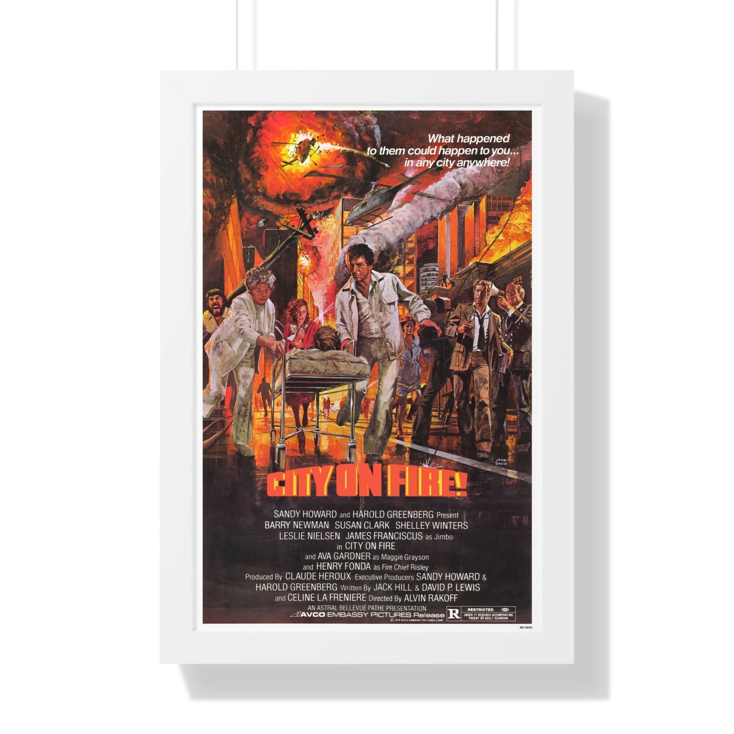 CITY ON FIRE 1979 - Framed Movie Poster-16″ x 24″-The Sticker Space