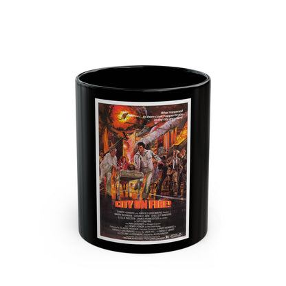 CITY ON FIRE 1979 Movie Poster - Black Coffee Mug-11oz-The Sticker Space