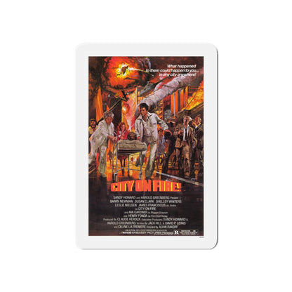 CITY ON FIRE 1979 Movie Poster - Die-Cut Magnet-6 × 6"-The Sticker Space