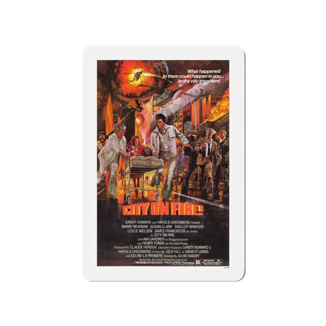 CITY ON FIRE 1979 Movie Poster - Refrigerator Magnet 4 Inch - The Sticker Space