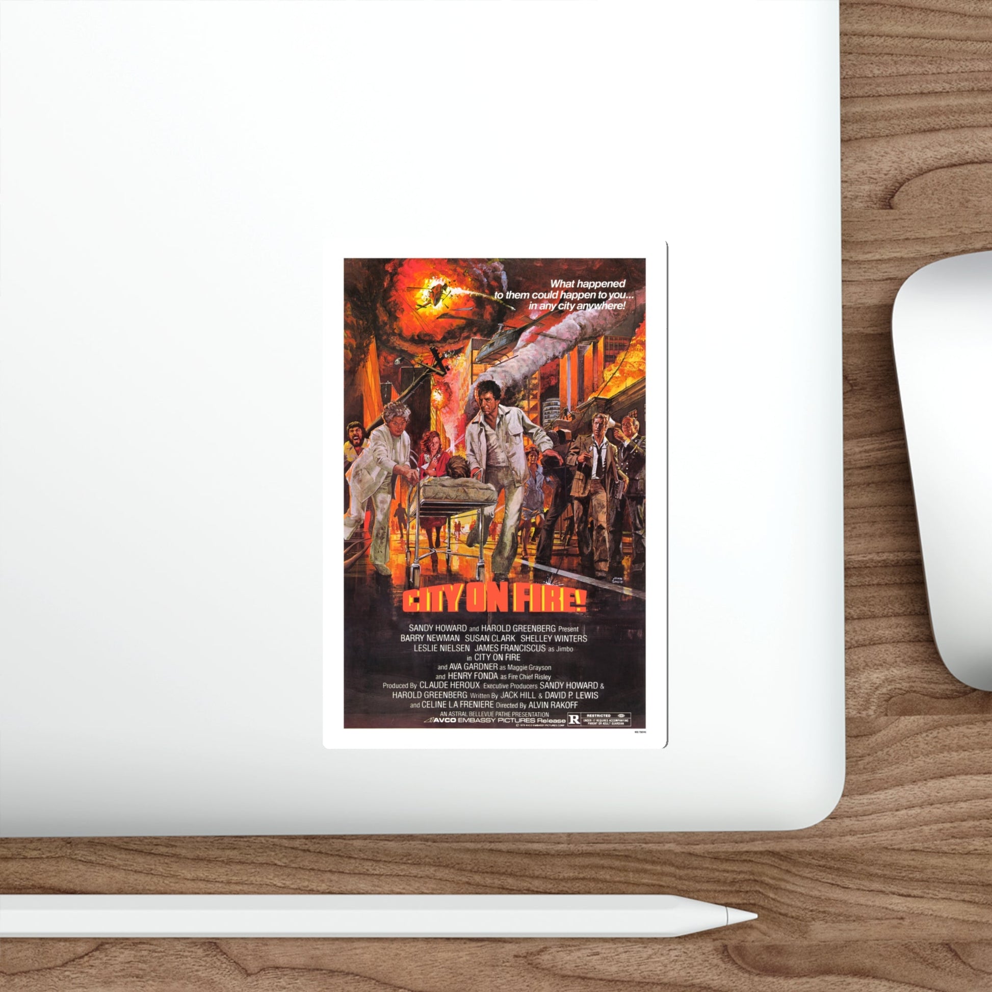 CITY ON FIRE 1979 Movie Poster STICKER Vinyl Die-Cut Decal-The Sticker Space