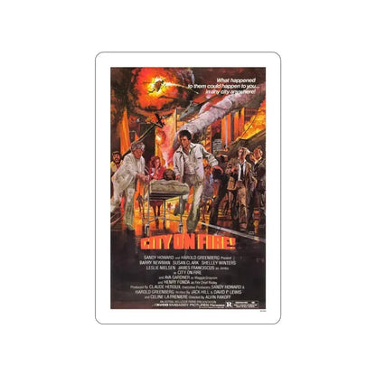 CITY ON FIRE 1979 Movie Poster STICKER Vinyl Die-Cut Decal 4 Inch - The Sticker Space