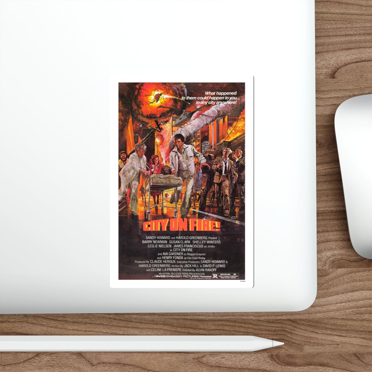 CITY ON FIRE 1979 Movie Poster STICKER Vinyl Die-Cut Decal-The Sticker Space