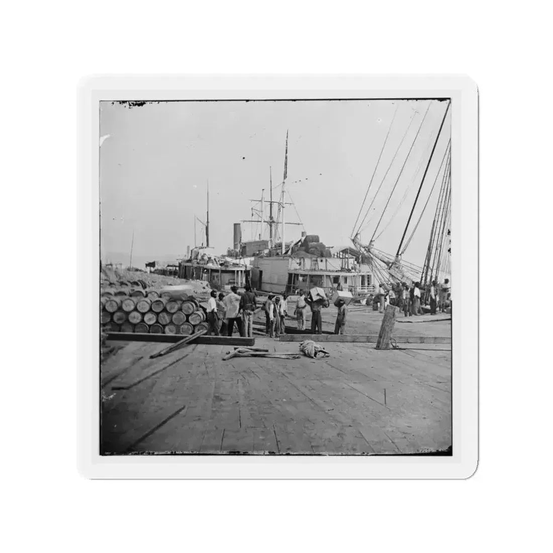 City Point, Va. African Americans Unloading Vessels At Landing (U.S. Civil War) Refrigerator Magnet - The Sticker Space