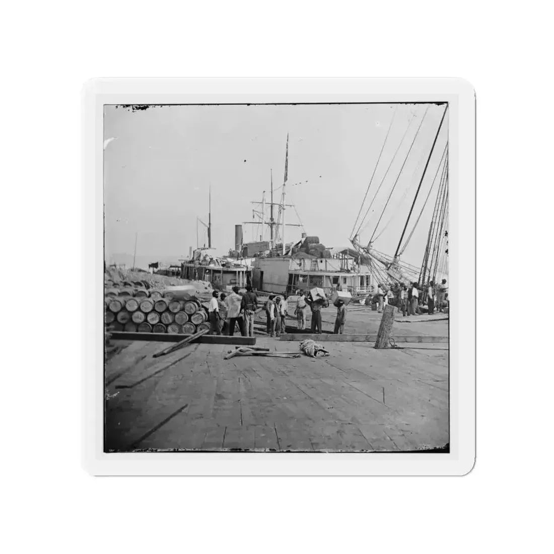 City Point, Va. African Americans Unloading Vessels At Landing (U.S. Civil War) Refrigerator Magnet - The Sticker Space