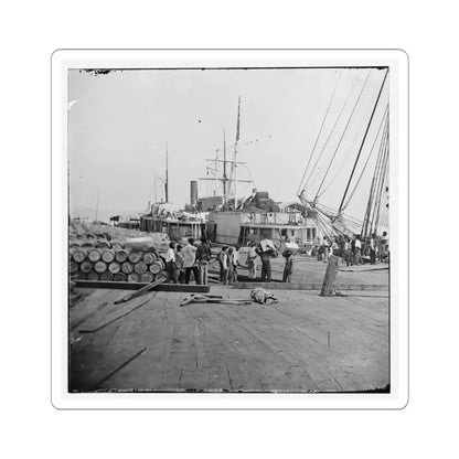 City Point, Va. African Americans Unloading Vessels at Landing (U.S. Civil War) STICKER Vinyl Kiss-Cut Decal 4 Inch White - The Sticker Space