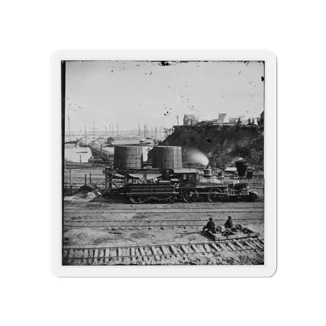 City Point, Va. Another Locomotive At The Same Point (U.S. Civil War) Refrigerator Magnet 6 Inch Die-Cut - The Sticker Space