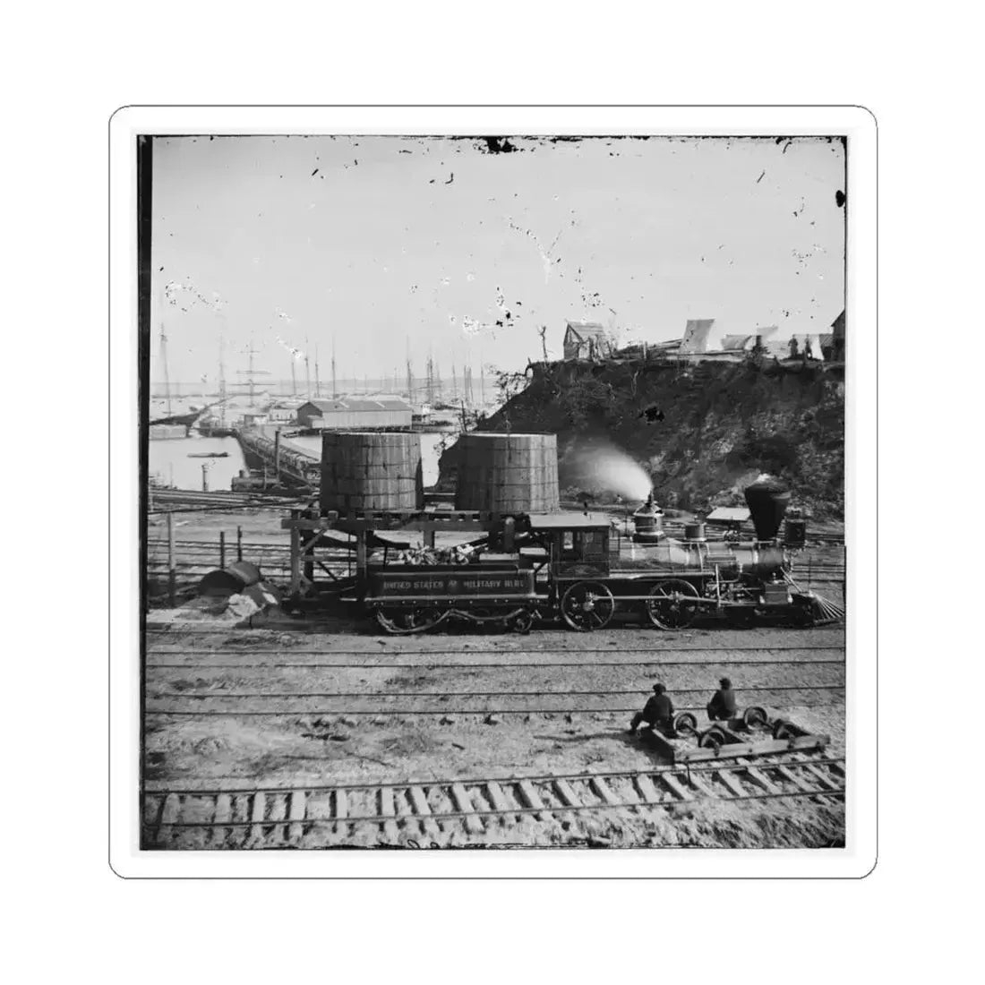 City Point, Va. Another Locomotive at the Same Point (U.S. Civil War) STICKER Vinyl Kiss-Cut Decal 4 Inch White - The Sticker Space
