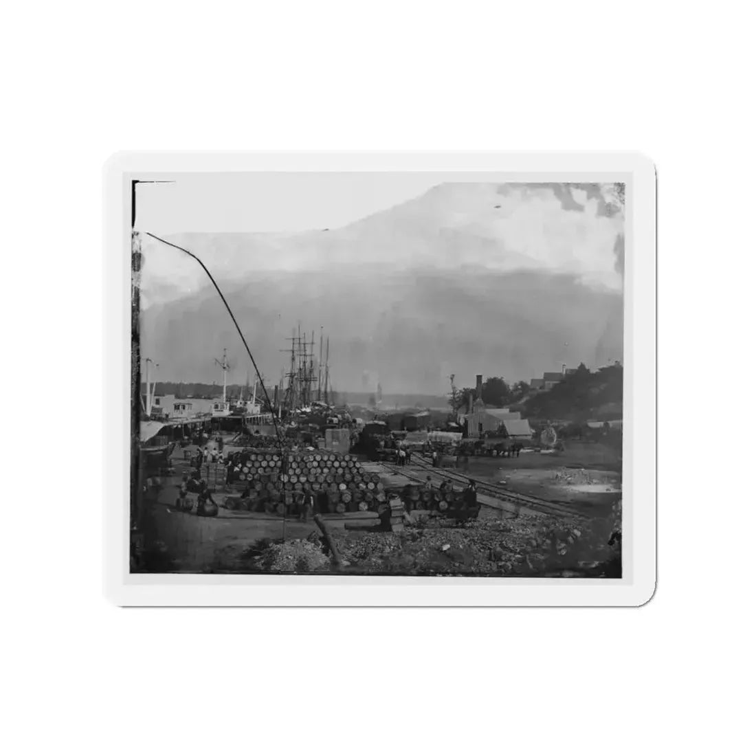 City Point, Va. Federal Supplies Deposited On The Landing (U.S. Civil War) Refrigerator Magnet 3 Inch Die-Cut - The Sticker Space