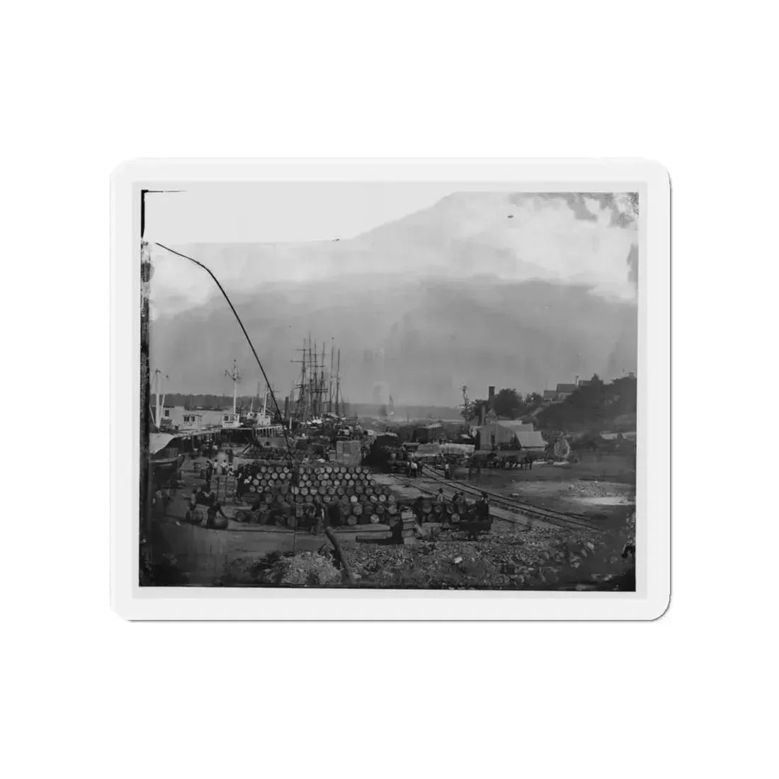 City Point, Va. Federal Supplies Deposited On The Landing (U.S. Civil War) Refrigerator Magnet 4 Inch Die-Cut - The Sticker Space