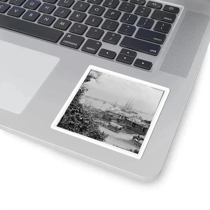 City Point, Va. View of Waterfront With Federal Supply Boats (U.S. Civil War) STICKER Vinyl Kiss-Cut Decal - The Sticker Space