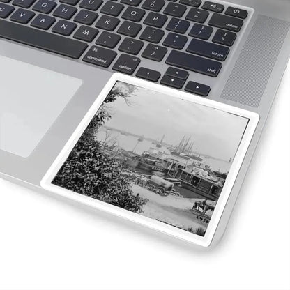 City Point, Va. View of Waterfront With Federal Supply Boats (U.S. Civil War) STICKER Vinyl Kiss-Cut Decal - The Sticker Space