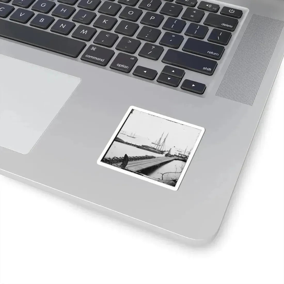 City Point, Va. Wharf, Federal Artillery, and Anchored Schooners (U.S. Civil War) STICKER Vinyl Kiss-Cut Decal - The Sticker Space