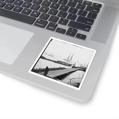 City Point, Va. Wharf, Federal Artillery, and Anchored Schooners (U.S. Civil War) STICKER Vinyl Kiss-Cut Decal - The Sticker Space
