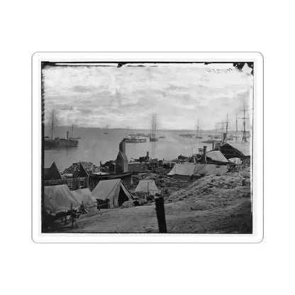 City Point, Va. Wharves After the Explosion of Ordnance Barges on August 4, 1864 (U.S. Civil War) STICKER Vinyl Kiss-Cut Decal 4 Inch White - The Sticker Space