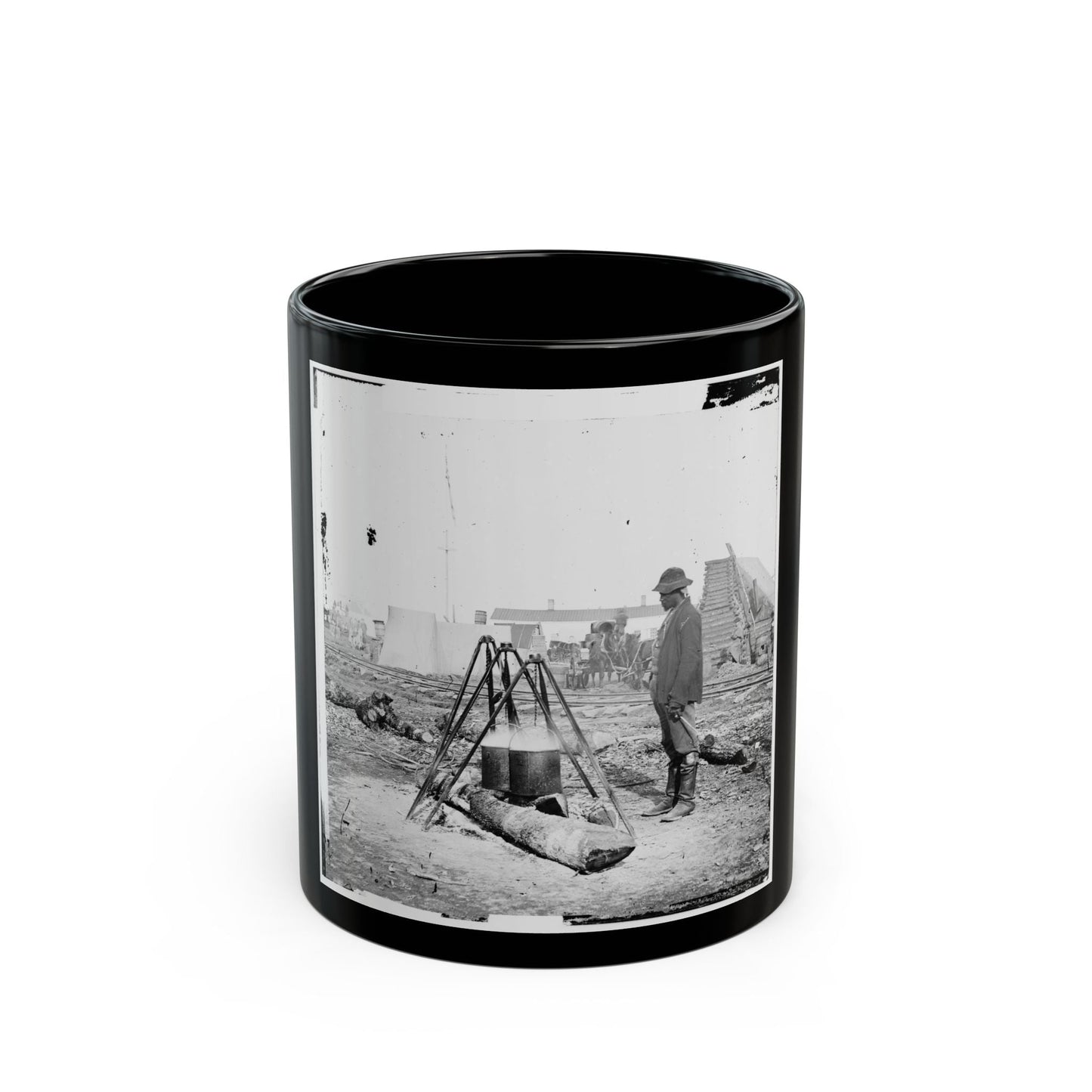 City Point, Va. African American Army Cook At Work (U.S. Civil War) Black Coffee Mug