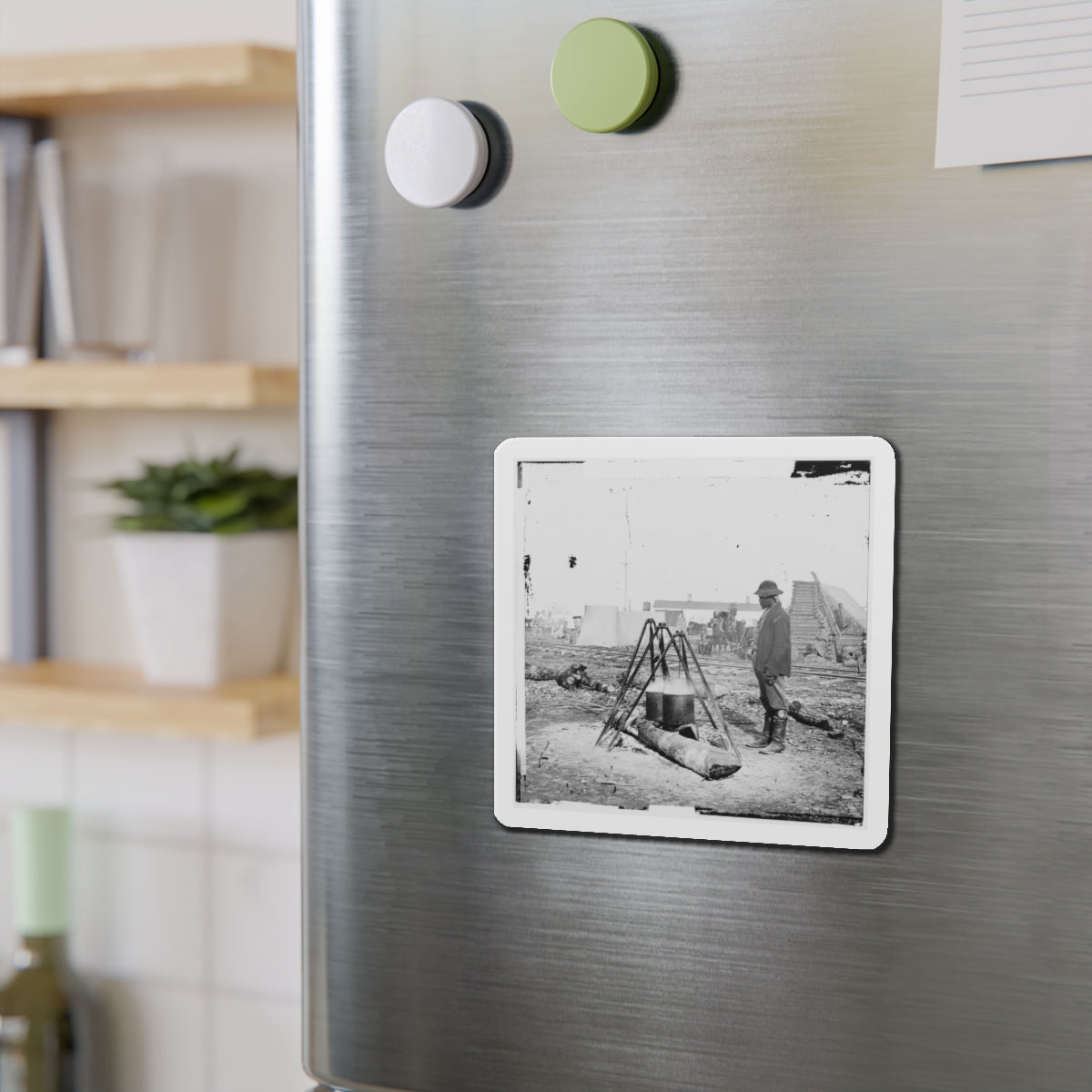 City Point, Va. African American Army Cook At Work (U.S. Civil War) Refrigerator Magnet-The Sticker Space