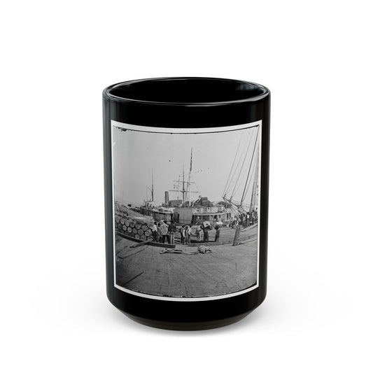 City Point, Va. African Americans Unloading Vessels At Landing (U.S. Civil War) Black Coffee Mug