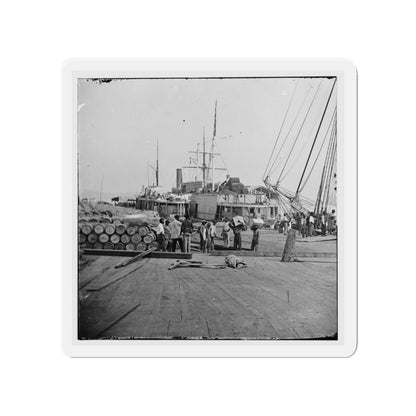 City Point, Va. African Americans Unloading Vessels At Landing (U.S. Civil War) Refrigerator Magnet-4" x 4"-The Sticker Space