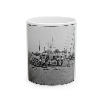 City Point, Va. African Americans Unloading Vessels At Landing (U.S. Civil War) White Coffee Mug