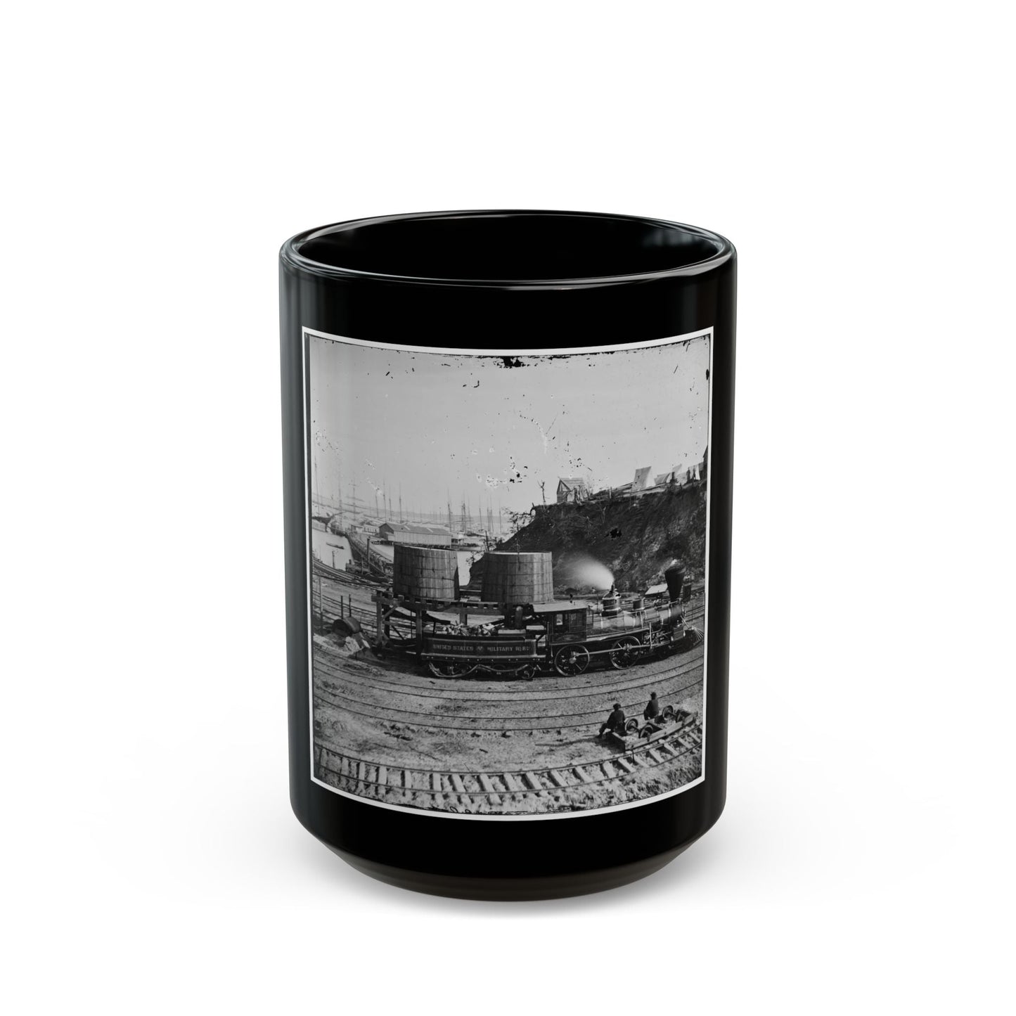 City Point, Va. Another Locomotive At The Same Point (U.S. Civil War) Black Coffee Mug