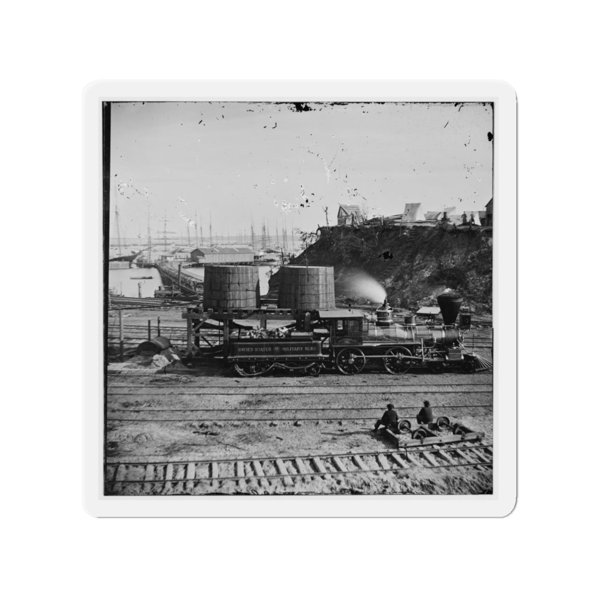 City Point, Va. Another Locomotive At The Same Point (U.S. Civil War) Refrigerator Magnet-3" x 3"-The Sticker Space