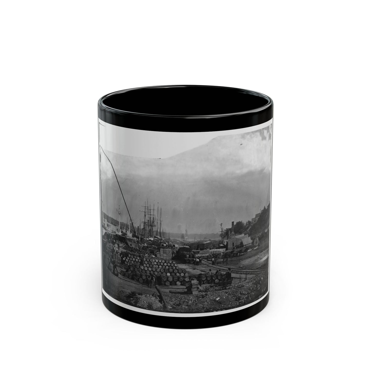 City Point, Va. Federal Supplies Deposited On The Landing (U.S. Civil War) Black Coffee Mug