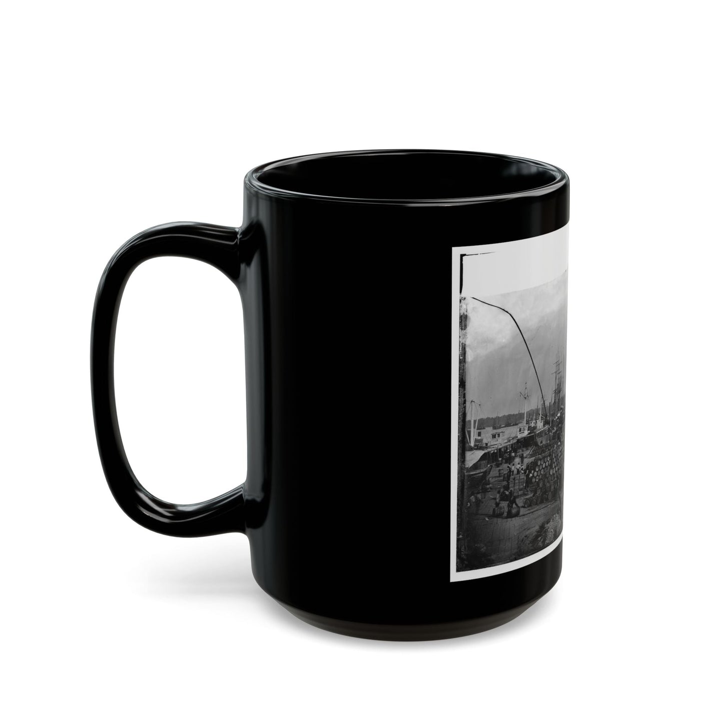 City Point, Va. Federal Supplies Deposited On The Landing (U.S. Civil War) Black Coffee Mug