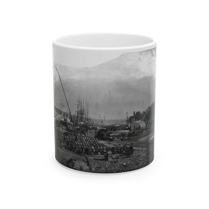 City Point, Va. Federal Supplies Deposited On The Landing (U.S. Civil War) White Coffee Mug