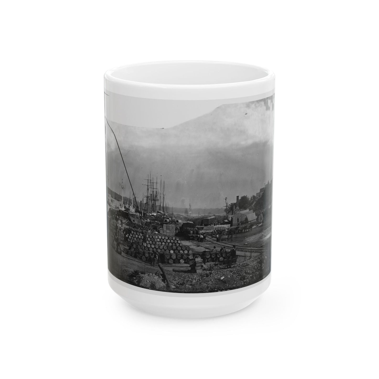 City Point, Va. Federal Supplies Deposited On The Landing (U.S. Civil War) White Coffee Mug