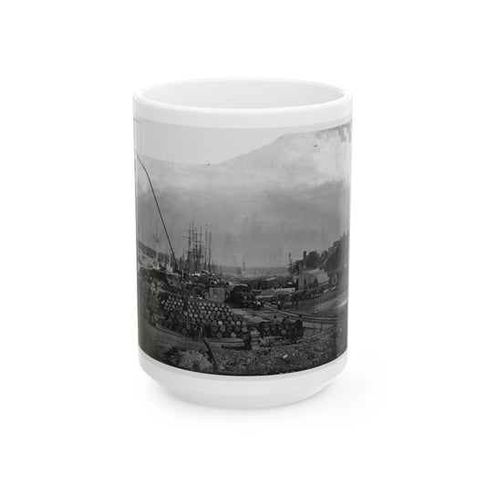 City Point, Va. Federal Supplies Deposited On The Landing (U.S. Civil War) White Coffee Mug